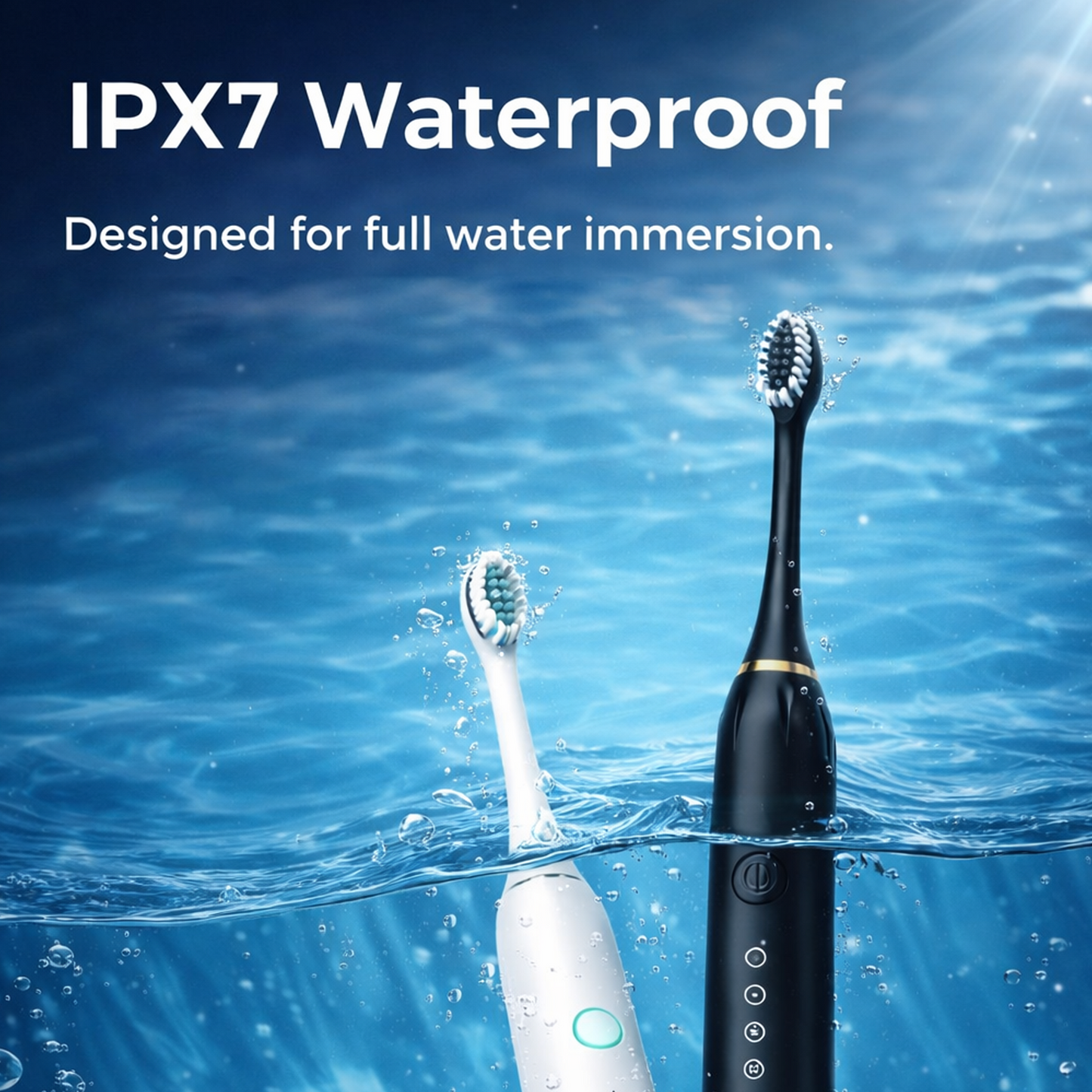 ZivX DentX | Sonic Electric Toothbrush | 5 Cleaning Modes | 3 Brush Heads | 40,000 Strokes/Min | IPX7 Waterproof | USB Rechargeable | Smart 2-Min Timer