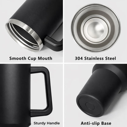 Premium Double Wall Stainless Steel Tumbler with Straw Lid (Stanley-Style)